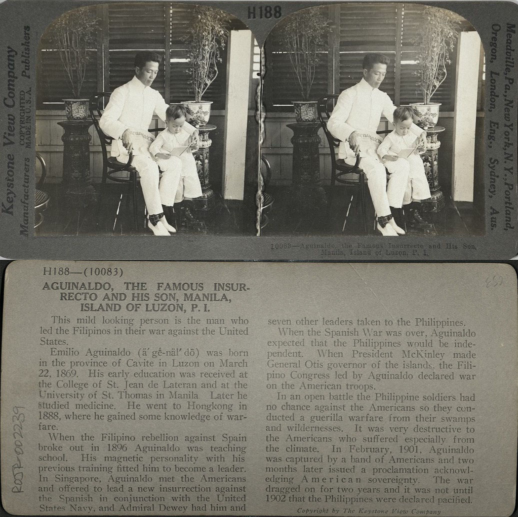 Aguinaldo, the Famous Insurrecto, and His Son, Manila, Island of Luzon, P. I.